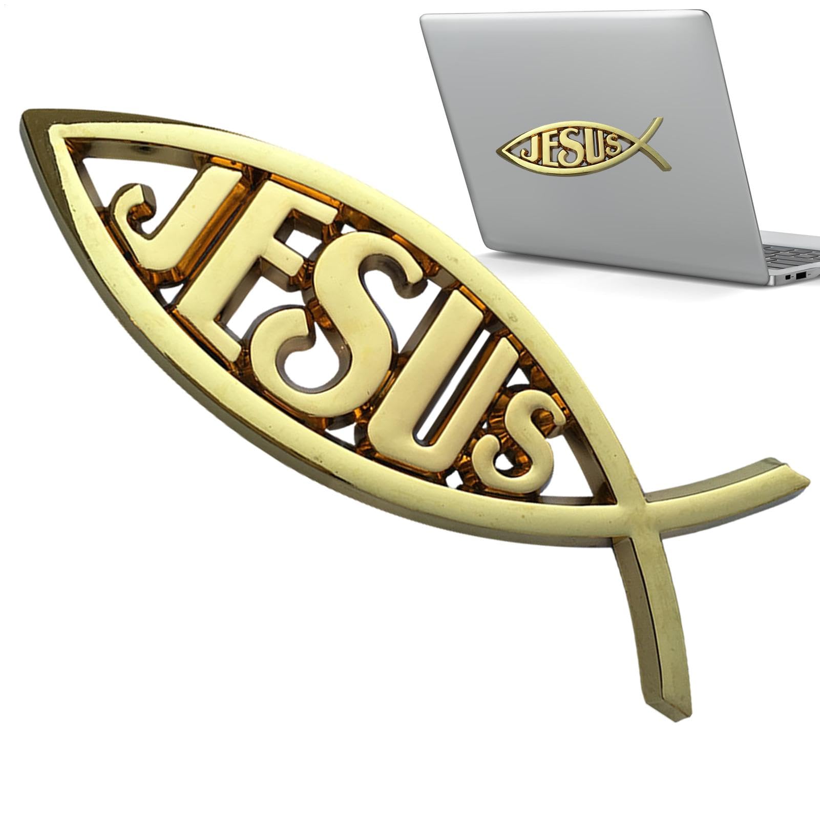 Jesus-Fisch-Aufkleber - Jesus-Fisch-Auto-Emblem | 3D JESUS Christus Fisch Für Auto Motorrad | Kunststoff Jesus Ichthys Fisch Autoaufkleber, Autoaufkleber Aus Acryl, Religiöse Wiederverwendbare Au Jesus-Fisch-Aufkleber - Jesus-Fisch-Auto-Emblem | 3D JESUS Christus Fisch Für Auto Motorrad | Kunststoff Jesus Ichthys Fisch Autoaufkleber, Autoaufkleber Aus Acryl, Religiöse Wiederverwendbare Au von Generisch