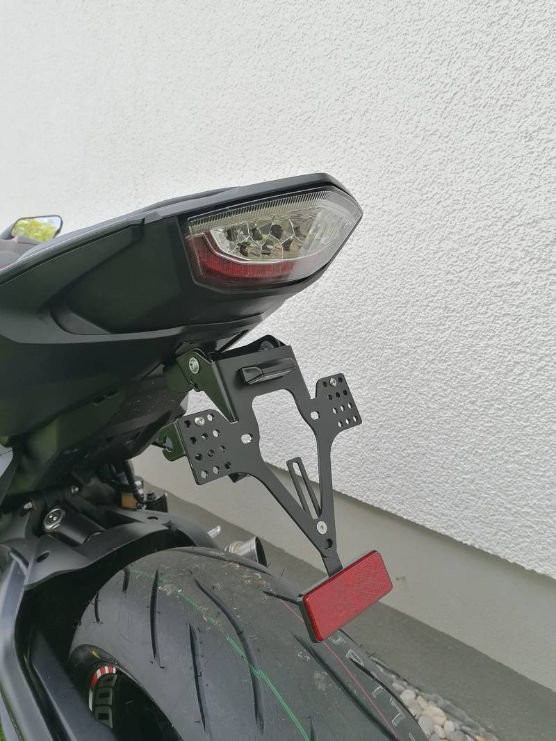 Kennzeichenhalter GroFaTec EVO Set für Honda cbr1000rr Bj 2017-2022 Kennzeichenträger Nummernschild sc77 Träger Halter CBR1000RR kurzes Heck Heckumbau Porta Targa CBR 1000 RR von Generisch