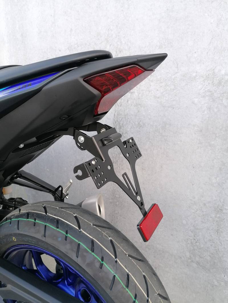 Kennzeichenhalter GroFaTec EVO Set für Yamaha YZF-R3 / MT-03 15-22 Kennzeichenträger Nummernschild Träger Halter kurzes Heck Heckumbau Porta Targa yzfr3 von Generisch