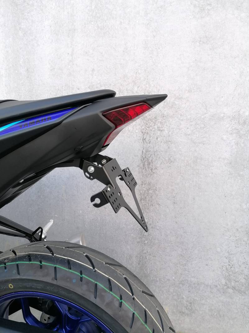 Kennzeichenhalter GroFaTec EVO für Yamaha YZF-R3 / MT-03 15-22 Kennzeichenträger Nummernschild Träger Halter kurzes Heck Heckumbau Porta Targa yzfr3 von Generisch