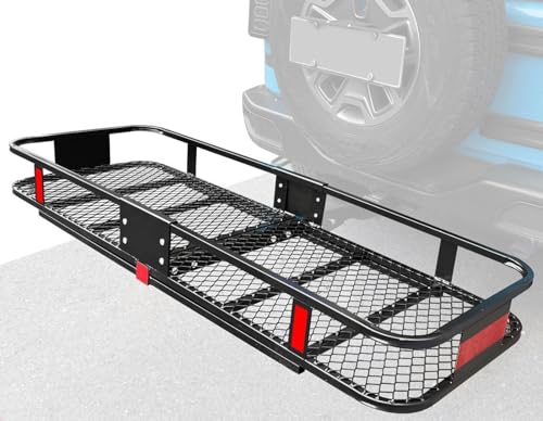 Klappbare Anhängerkupplung Gepäckträger mit Gepäcknetz und Spanner, robuste 227 kg Kapazität für sicheren Transport in 5,1 cm Empfänger von Generisch