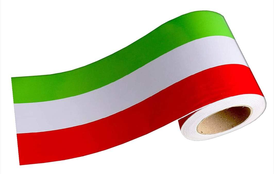 Klebeband, selbstklebend, Flagge Italien, dreifarbig, in 8 Größen, Aufkleber für Motorradhelm, Artikelnummer 2116 (Höhe 15 cm, Länge 130 cm) von Generisch