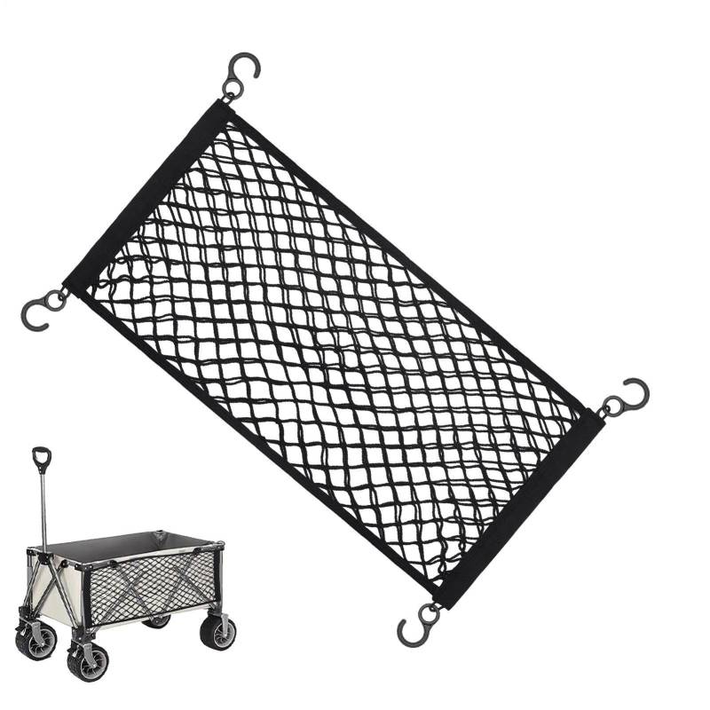Kofferraumnetz - Elastisches Transportnetz Mit Haken Für Autoanhänger Motorrad Boote & Mehr | 68x33cm Verstellbares Elastisches Mesh Netz Für Motorrad Auto Anhänger ATV Kofferraum Ladungssicherung von Generisch
