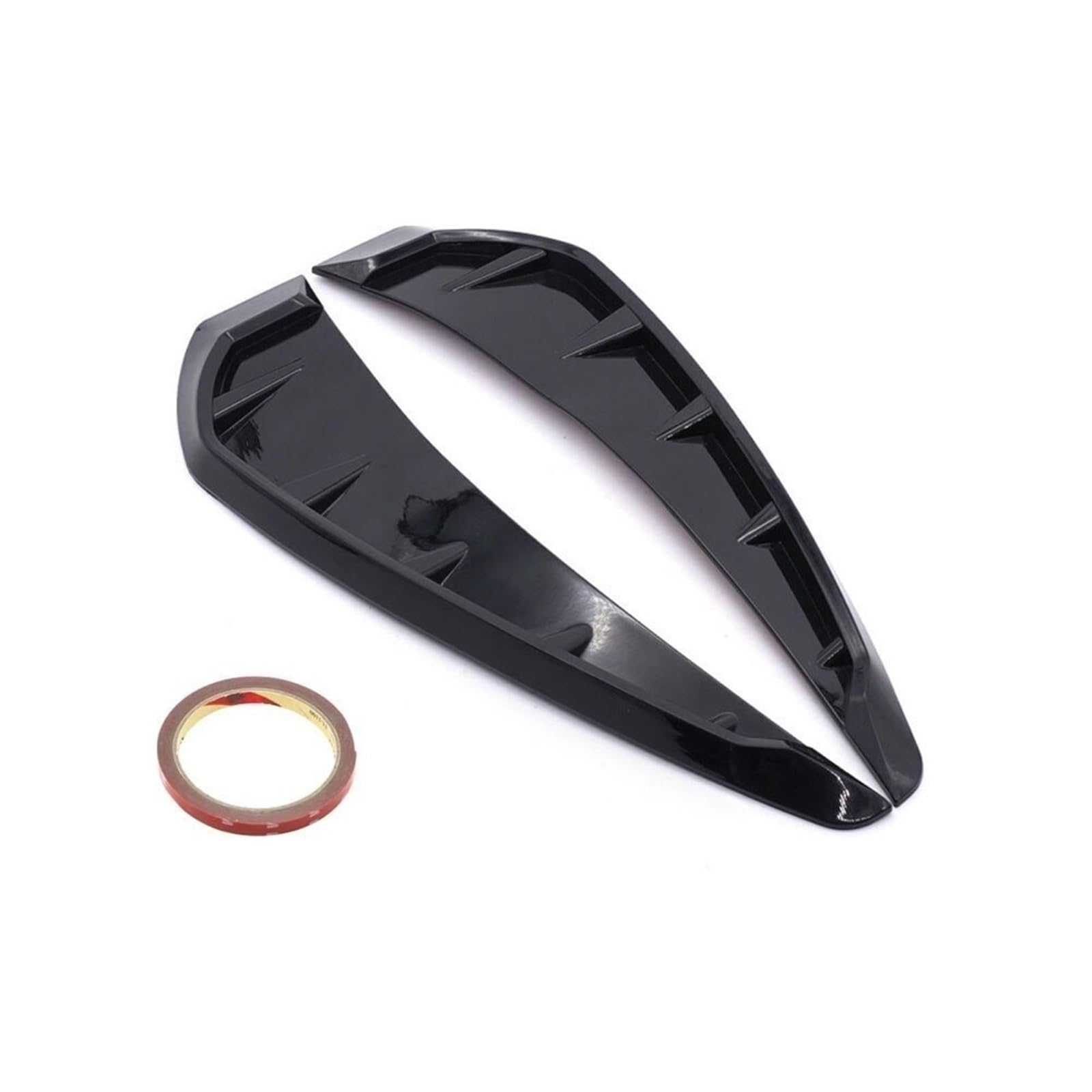 Kotflügel Autoseite für Entlüftungsabdeckung Dekoration Seitenflügel Luft für Entlüftungshaube für Ansaugabdeckung Verkleidung Passend Schmutzfänger(Bright Black) von Generisch