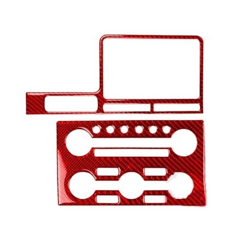Kratzfeste Armaturenbrettverkleidung Auto Radio Konsole Aufkleber Navigation Display Surround Abdeckung Zubehör Dekoration Für GTR R35 2008-2016(Rot,LHD) von Generisch