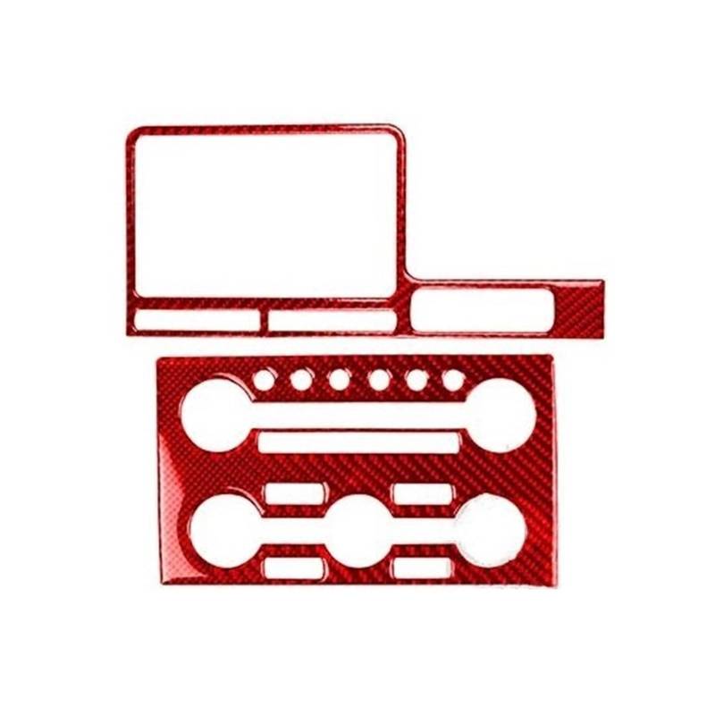 Kratzfeste Armaturenbrettverkleidung Auto Radio Konsole Aufkleber Navigation Display Surround Abdeckung Zubehör Dekoration Für GTR R35 2008-2016(Rot,RHD) von Generisch