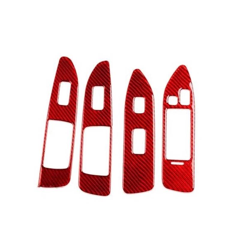Kratzfeste Armaturenbrettverkleidung Carbon Look Auto Innen Control Panel Trim Zubehör Aufkleber Für Land für Cruiser Für LX 2003-2007(Rot,RHD) von Generisch