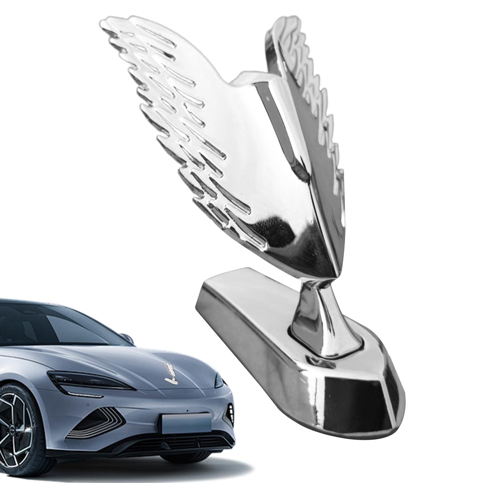 Kühlerfigur für Autos, Kühlerfigur aus Metall | Metall-Engelsflügel-Autoaufkleber für die Motorhaube | -Emblem-Autologo für LKWs, Fahrzeuge, Limousinen, Minivans Kühlerfigur für Autos, Kühlerfigur aus Metall | Metall-Engelsflügel-Autoaufkleber für die Motorhaube | -Emblem-Autologo für LKWs, Fahrzeuge, Limousinen, Minivans von Generisch