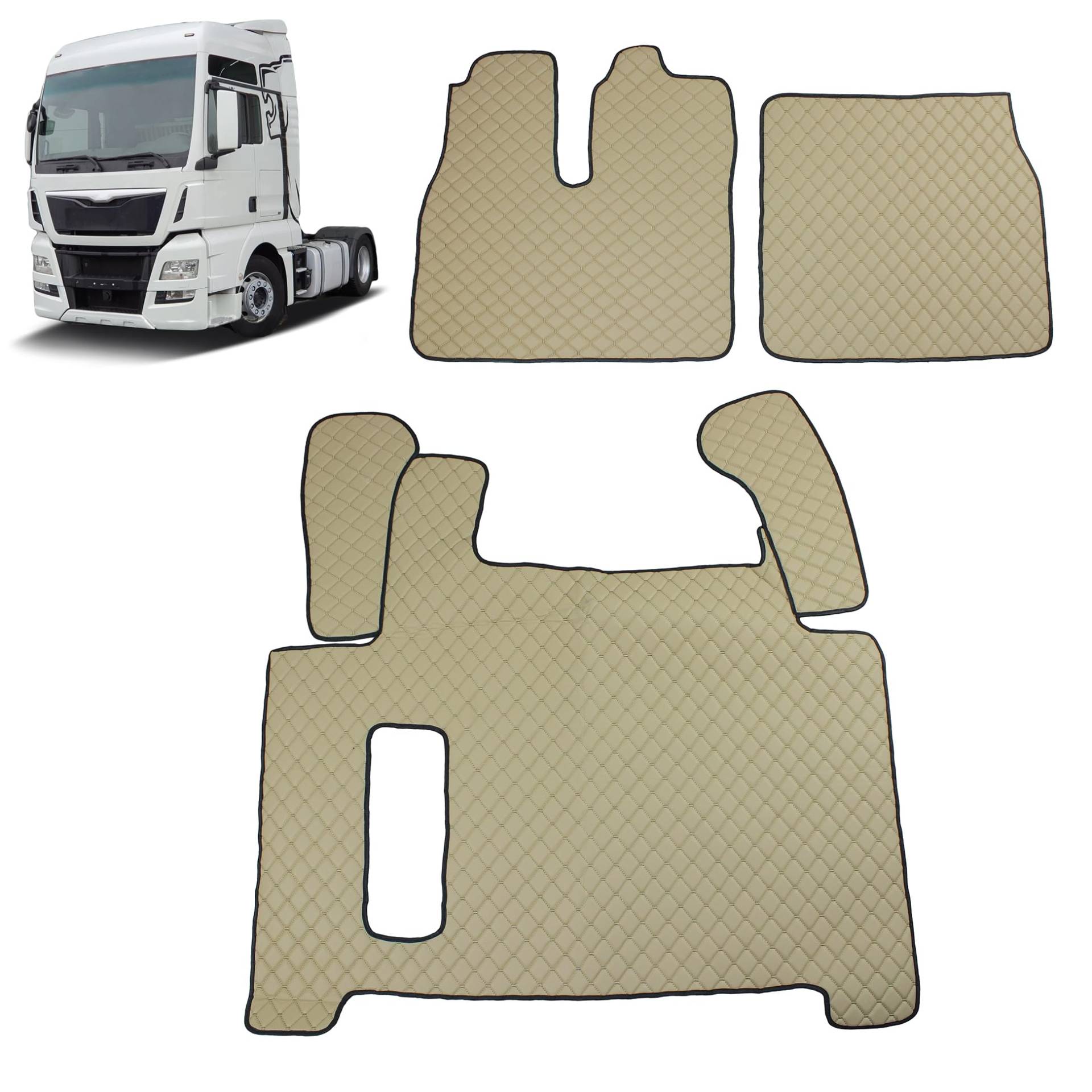 LKW Fußmatten Für Man TGX 2017-2020 BEIGE mit 2 Schubladen Interieur Zubehör LKW Fußmatten Für Man TGX 2017-2020 BEIGE mit 2 Schubladen Interieur Zubehör von Generisch