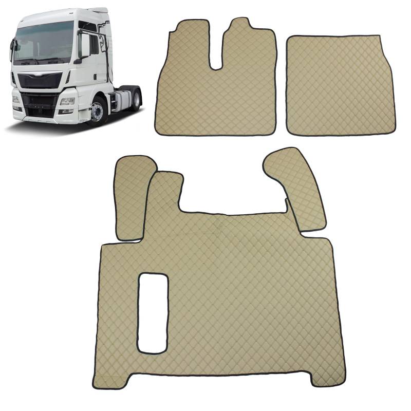 LKW Fußmatten Für Man TGX 2017-2020 BEIGE mit 2 Schubladen Interieur Zubehör von Generisch