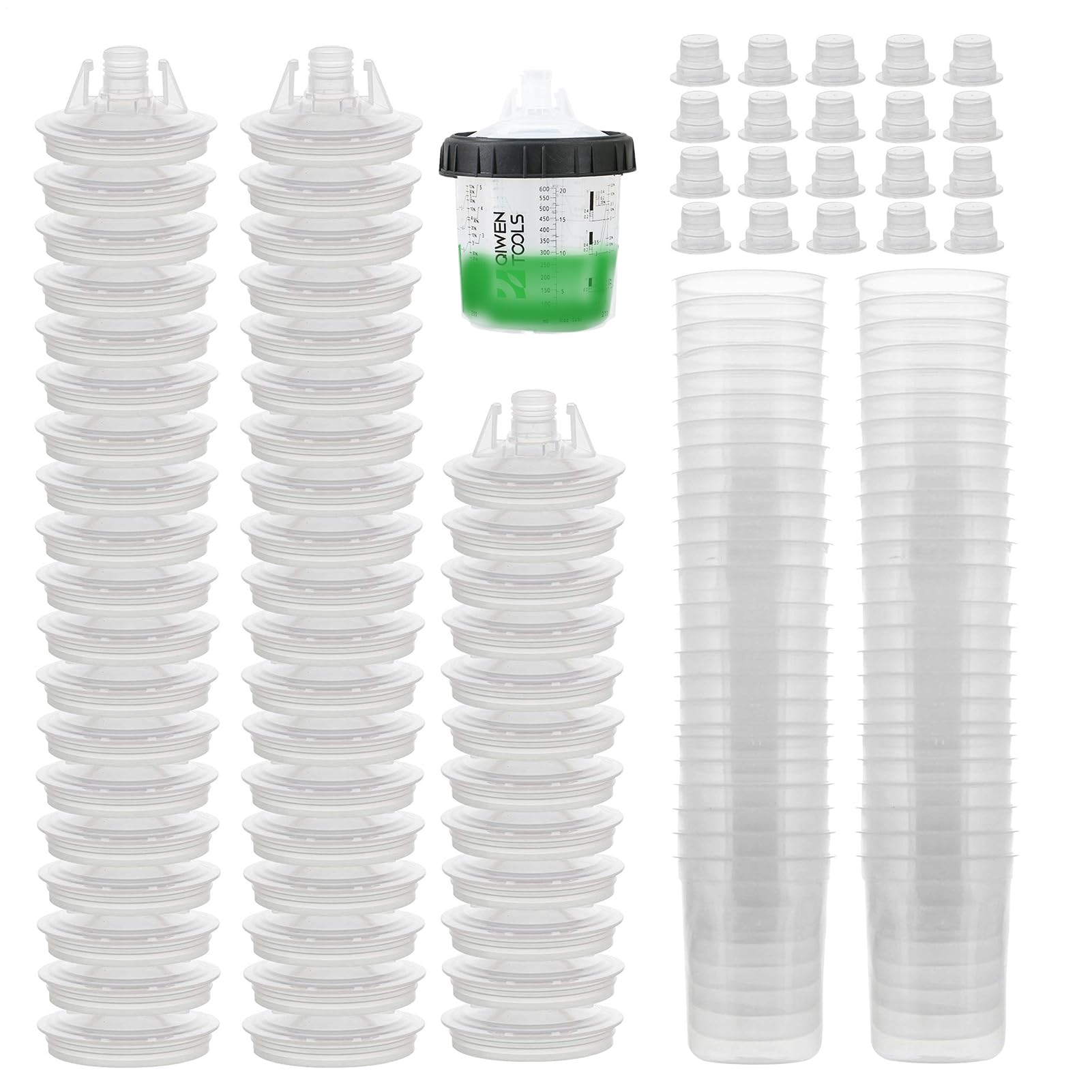 Lacksystem Hartbecher - 50pcs Clear Paint Mix Container, Auto Refinish Paint Cup Kit | Autogemälde Vorräte Mit Abgestuften Tassen Und Deckeln, Farbvorbereitungsgetriebe Für Sprühpistolenanwendungen Lacksystem Hartbecher - 50pcs Clear Paint Mix Container, Auto Refinish Paint Cup Kit | Autogemälde Vorräte Mit Abgestuften Tassen Und Deckeln, Farbvorbereitungsgetriebe Für Sprühpistolenanwendungen von Generisch