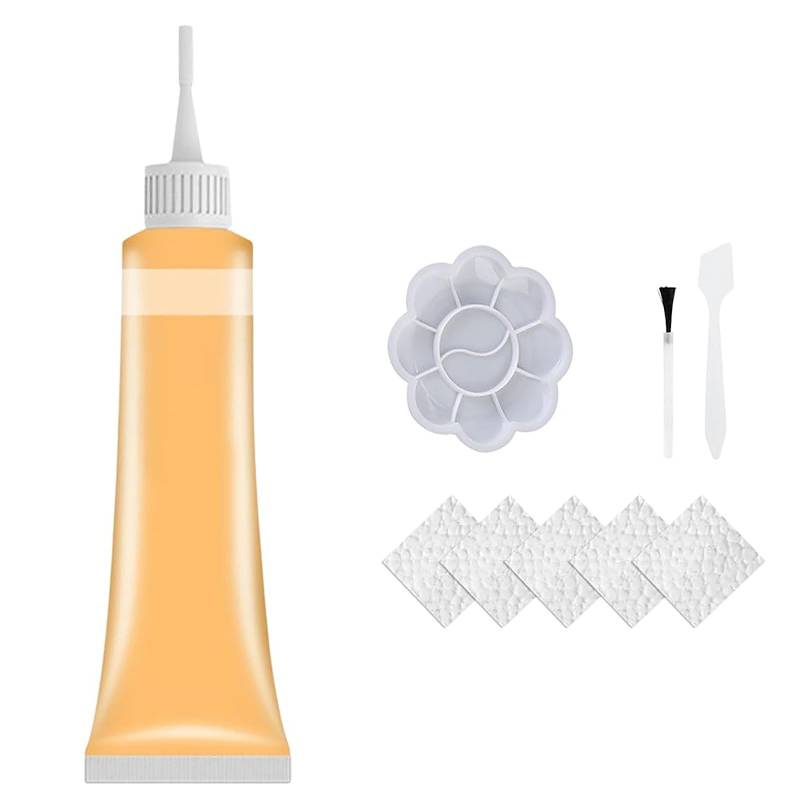 Leather Repair Kit - Multifunctional Leather Kit, Leder Reparatur Set Kunstleder Reparaturset, Repair Tool for Kunstleder, such as Car Seats, Sofas, Shoe, Jacket, Belt Scratches, Holes (Orange) von Generisch