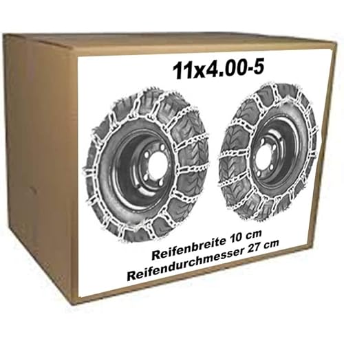 Leiterkette Schneeketten für Reifen 11x4.00-5 Reifenbreite 10 cm Reifendurchmesser 27 cm von Generisch