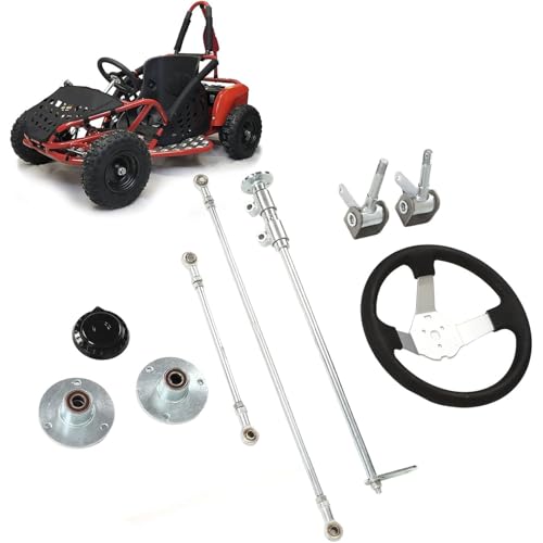 Lenkradmontage für Go Kart, 15,2 cm Klauenflansch, Vorderachsen-Kit, Zahnstangen-Spurstange, Vierrad-Drift-Zubehör von Generisch
