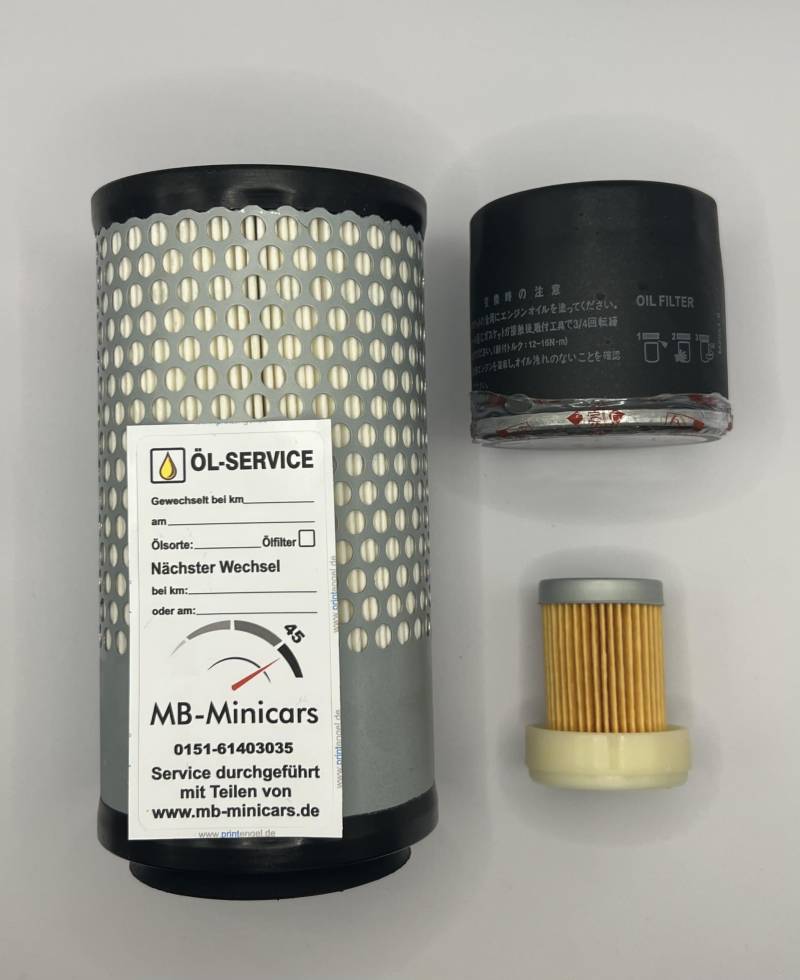 MB Minicars Inspektionspaket Filterset mit Ölfilter Luftfilter Kraftstofffilter Aixam City Crossline Kubota Z482 von Generisch
