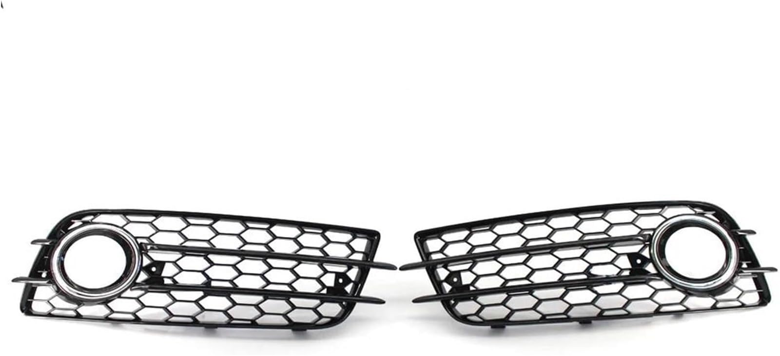 Mesh-Nebelscheinwerfergitter Für A4 B8 S4 2009-2012 1 Paar Auto Vorderen Stoßfänger Unteren Kühlergrill Nebel Licht Grill(Black Chrome) von Generisch