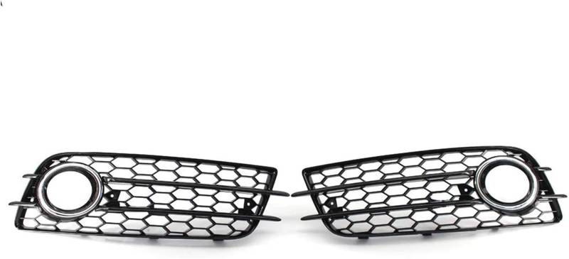 Mesh-Nebelscheinwerfergitter Für A4 B8 S4 2009-2012 1 Paar Auto Vorderen Stoßfänger Unteren Kühlergrill Nebel Licht Grill(Black Chrome) von Generisch