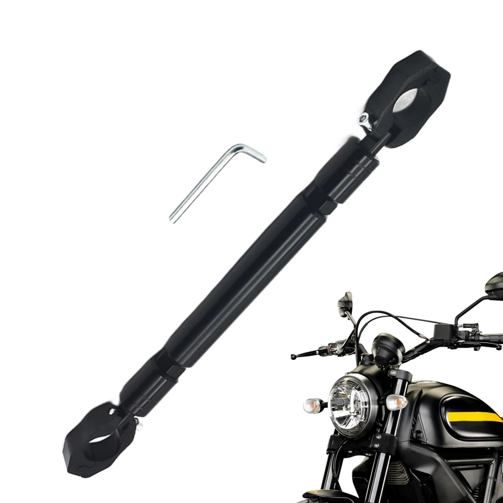 Motorcycle Stabilizer Bar, Aluminum Alloy Handlebar Brace, Reinforced Motorbike Balance Tool, Adjustable Support Mount, Mobile Phone Holder for Motorbike, Riding, Touring, Road von Generisch