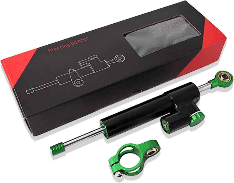 Motorrad Lenkungsdämpfer Für FZ6FAZER 2022 2021 2020 2019 2018 Motorrad Lenkrichtungsdämpfer Motorrad Stabilisatordämpfer Motorraddämpfer Motorrad Lenkungsdämpfer schwarz-grün von Generisch