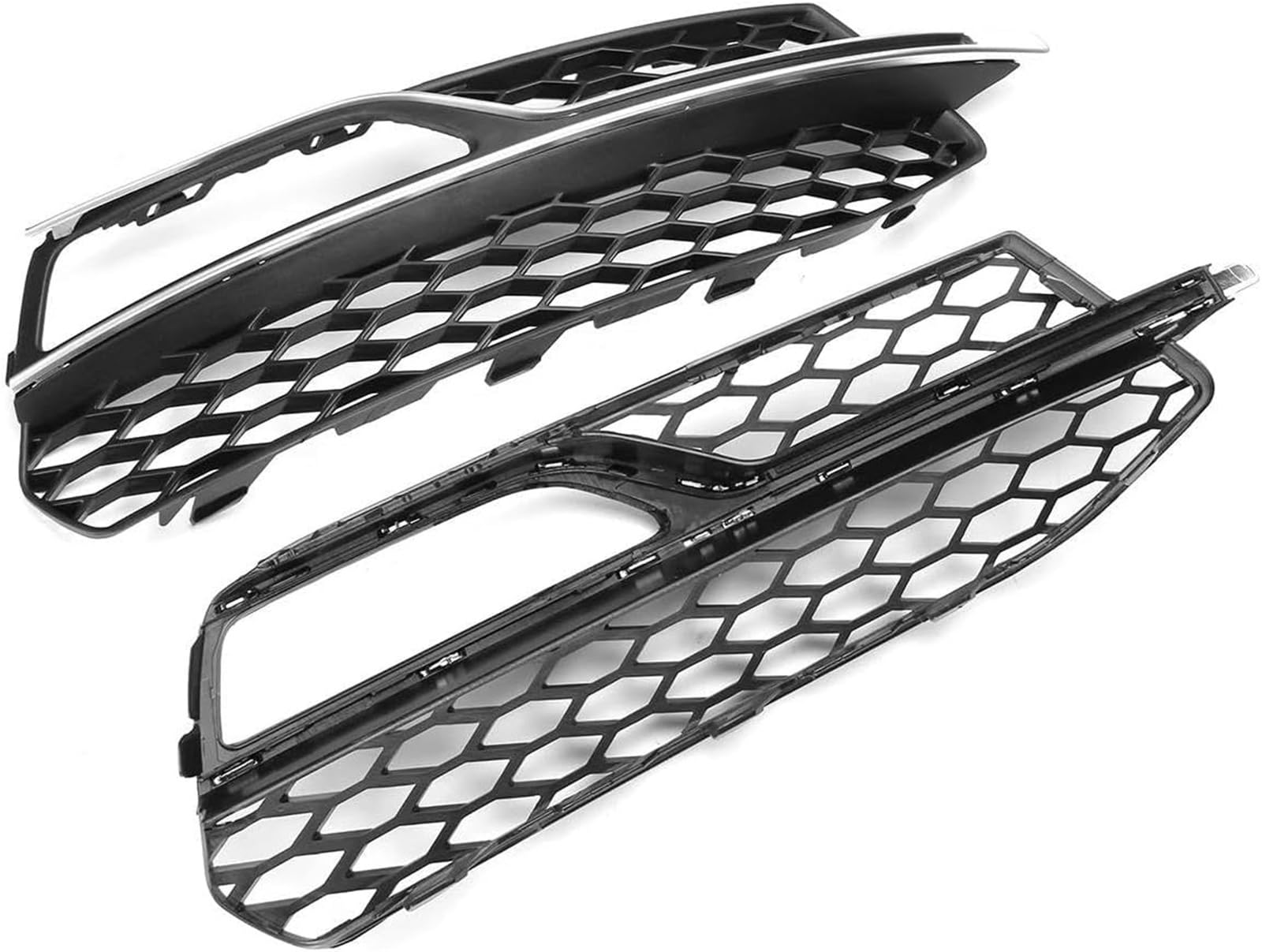 Nebelscheinwerfer am Kühlergrill des Fahrzeugs Für S3 A3 2014-2016 Auto Front Stoßstange Nebel Licht Kühlergrill Grill Nebel Lampe Abdeckung(Glossy Black) von Generisch