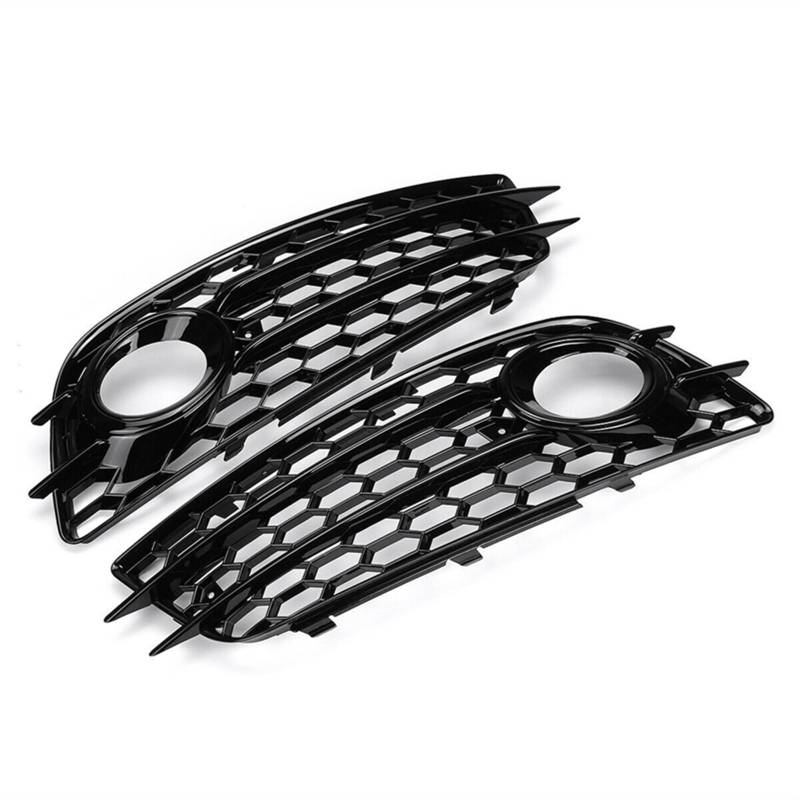 Nebelscheinwerferabdeckung Für A4 B8 SLines S4 Stoßstange 2008-2012 8K0807681C 8K0807682C 2PCS Auto Front Nebel Licht Kühlergrill Abdeckung Nebel lampe Grill(Schwarz) von Generisch
