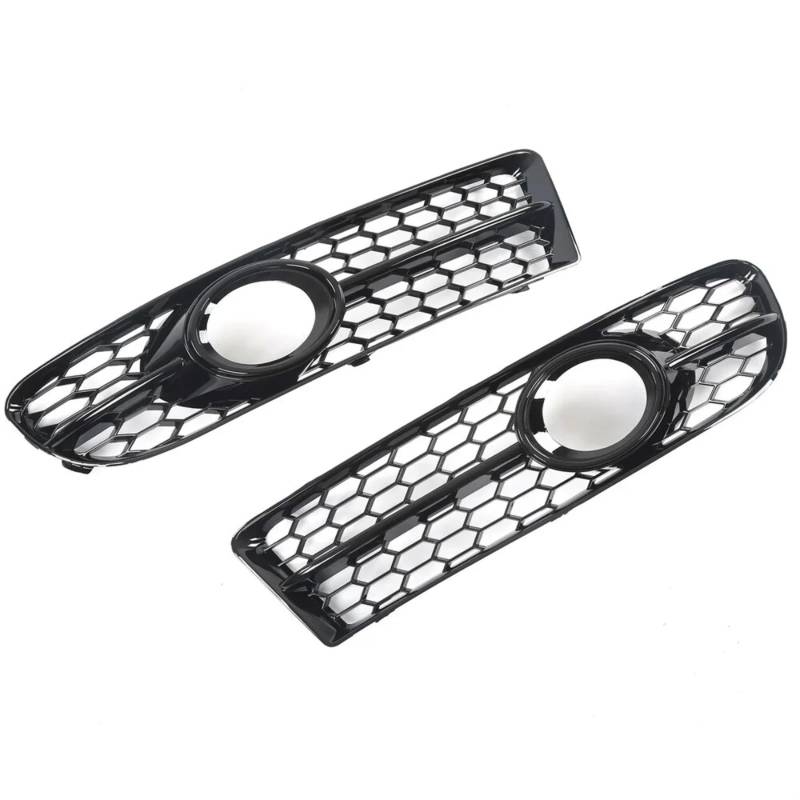 Nebelscheinwerfergitter A4 B7 S4 B7 A4 SLine 2005–2008 Paar vordere Nebelscheinwerfer-Gitterabdeckung, unterer Waben-Nebelscheinwerfergrill, 8E0807681F, 8E0807682F Kühlergrills(Glossy Black) von Generisch