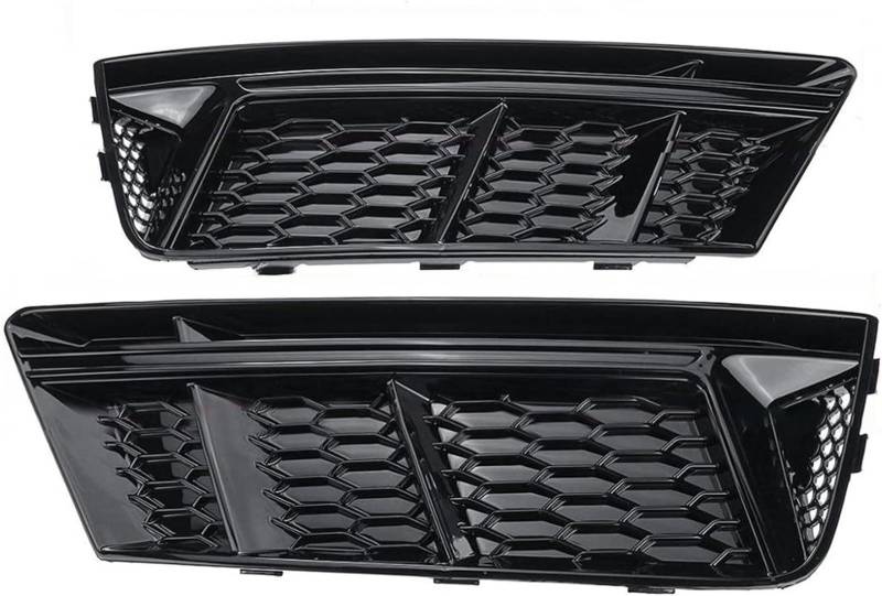 Nebelscheinwerfergitter Für A4 B9 2016-2018 2x Auto Front Stoßstange Nebel Licht Grill Abdeckung Schwarz(Glossy Black) von Generisch
