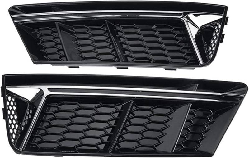 Nebelscheinwerfergitter Für A4 B9 2016-2018 2x Auto Front Stoßstange Nebel Licht Grill Abdeckung Schwarz Kühlergrills(Chrome Silver) von Generisch
