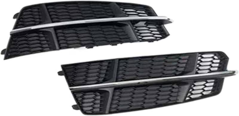 Nebelscheinwerfergitter Für A6 C7 S6 2015-2018 2X Front Stoßstange Nebel Licht Kühlergrill Grill Abdeckung Ersatz(Black Silver) von Generisch