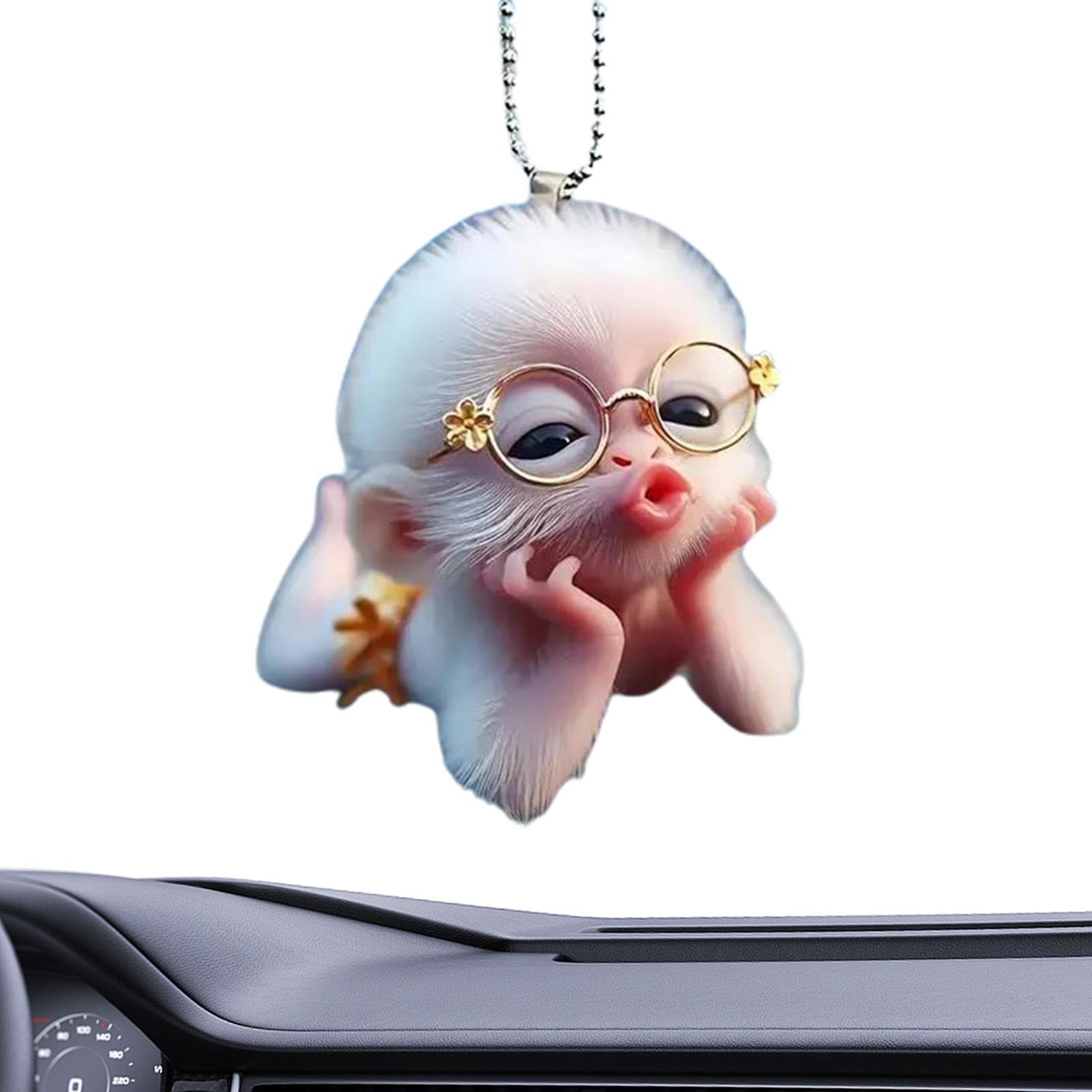 Niedlicher Tier-Schlüsselanhänger, Auto-Ornamente für die Rückansicht,Autoanhänger Schmollender Affe Autoschmuck - Auto-Rückspiegel-Objektiv-Ornament, Innen-Rückspiegel-Glasanhänger für Geburtstage, F Niedlicher Tier-Schlüsselanhänger, Auto-Ornamente für die Rückansicht,Autoanhänger Schmollender Affe Autoschmuck - Auto-Rückspiegel-Objektiv-Ornament, Innen-Rückspiegel-Glasanhänger für Geburtstage, F von Generisch