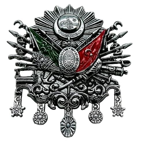 Osmanlı Tuğrası Metal Döküm Vidalı Arma für Auto Kühlergrill - Fahrzeug Ottoman Tura Wappen Emlem aus Metall mit Schrauben Amlem TUGRA Ay yildiz TÜRKIYE AYYILDIZ NEU von Generisch