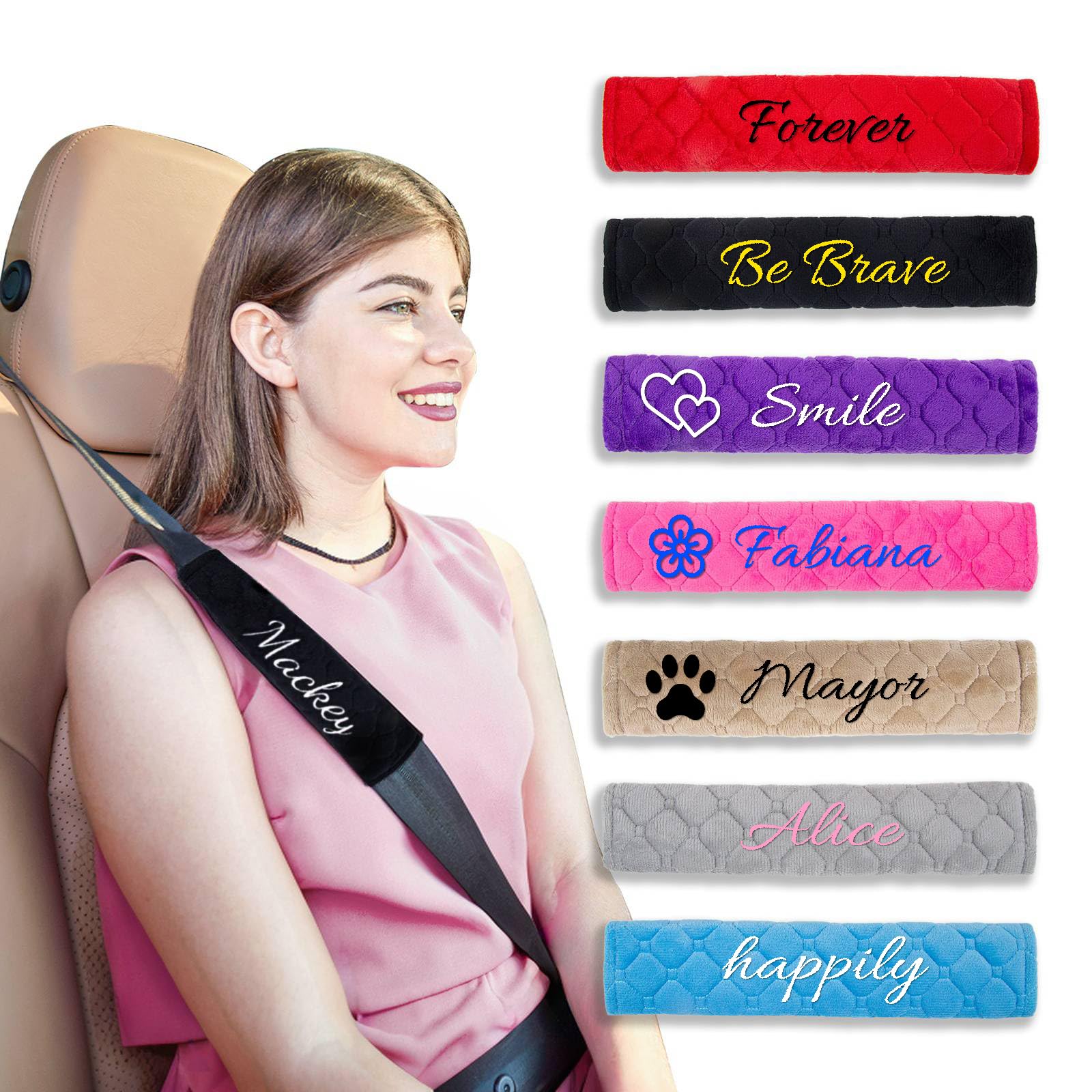 7 Stück Personalized Gurtpolster Auto, Besticktes Sicherheitsgurt Polster, Autogurt Polster Gurtschoner Auto Gurtpolster Erwachsene, Gurtschutz Kinder Auto 25,5cm/10 Zoll Mehrfarbig 7 Stück Personalized Gurtpolster Auto, Besticktes Sicherheitsgurt Polster, Autogurt Polster Gurtschoner Auto Gurtpolster Erwachsene, Gurtschutz Kinder Auto 25,5cm/10 Zoll Mehrfarbig von Generisch