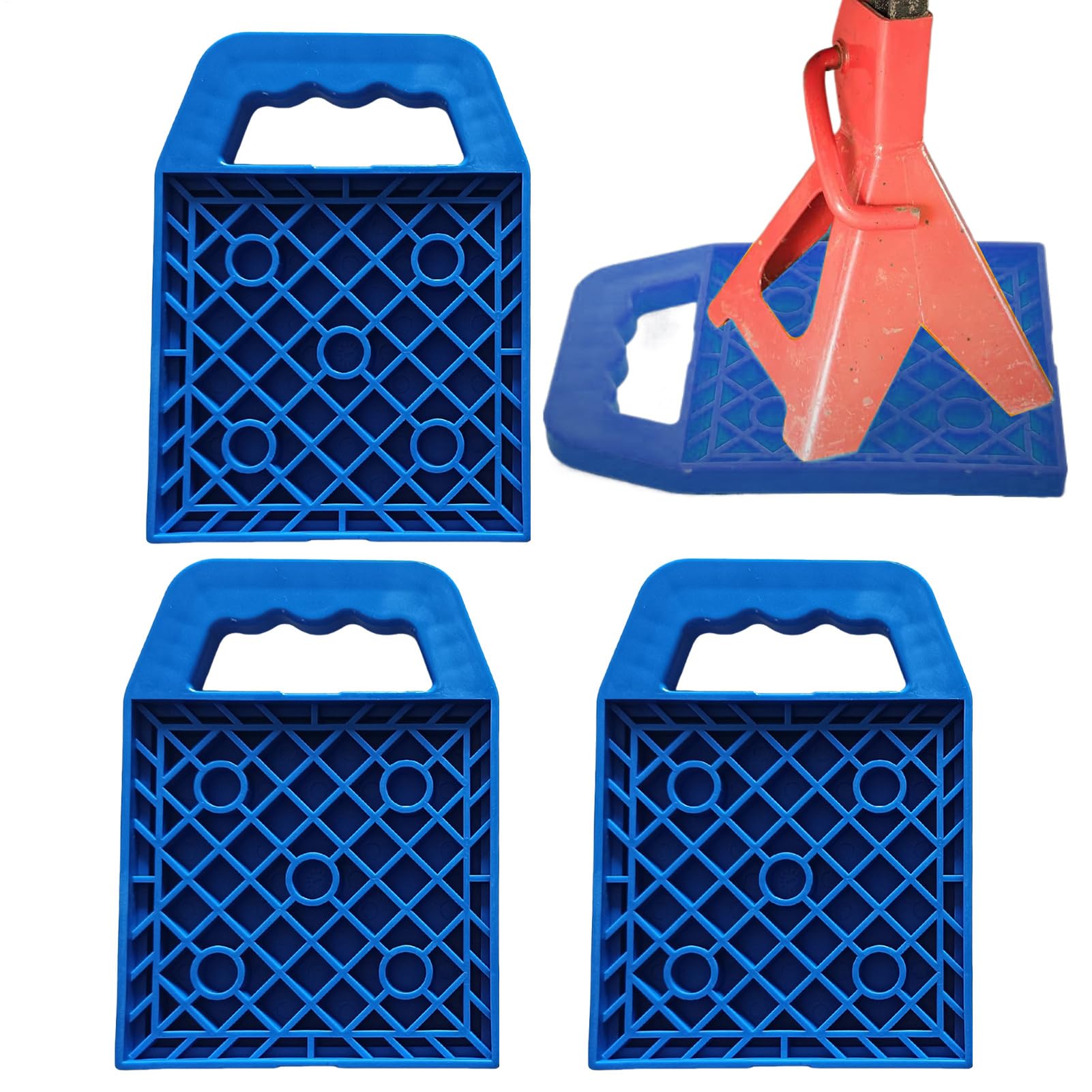 RV-Wagenheber-Pad, rutschfester Stabilisator, Nivellierblock – Eckstützen und Füße, um ein Versenken zu verhindern, wetterfest, für Wohnwagen, Anhänger, 14,2 x 14,2 cm, 4 Stück von Generisch