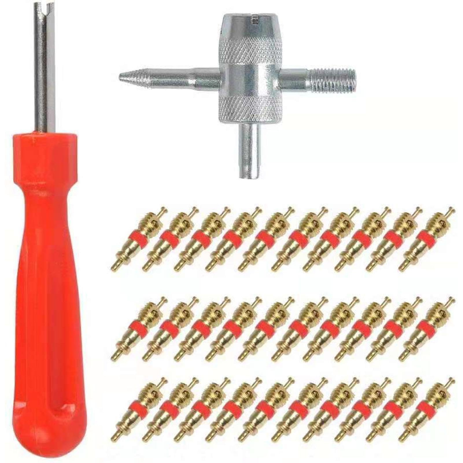 Reifenventilkernentferner, Ventilschaftkern-Werkzeug, multifunktional, 30 x Ventilkerne, Einzelkopf-Ventilschaftkern-Ersatz für LKWs Reifenventilkernentferner, Ventilschaftkern-Werkzeug, multifunktional, 30 x Ventilkerne, Einzelkopf-Ventilschaftkern-Ersatz für LKWs von Generisch
