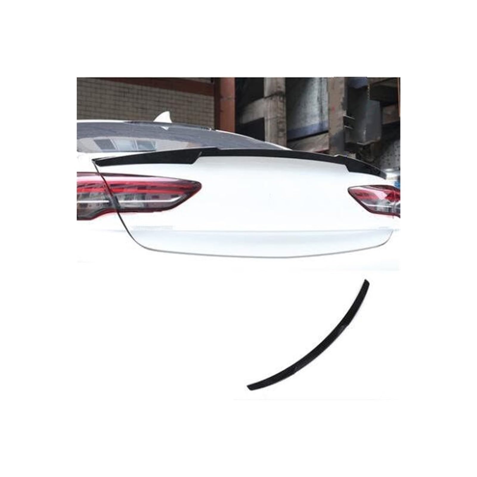 Rennsport-Spoiler Für Opel für Insignia Spoiler 2017 2018 2019 Auto Hinten Dach Spoiler Hinten Flügel Körper Kit Auto Zubehör Auto-Frontspoiler(Bright Black) von Generisch