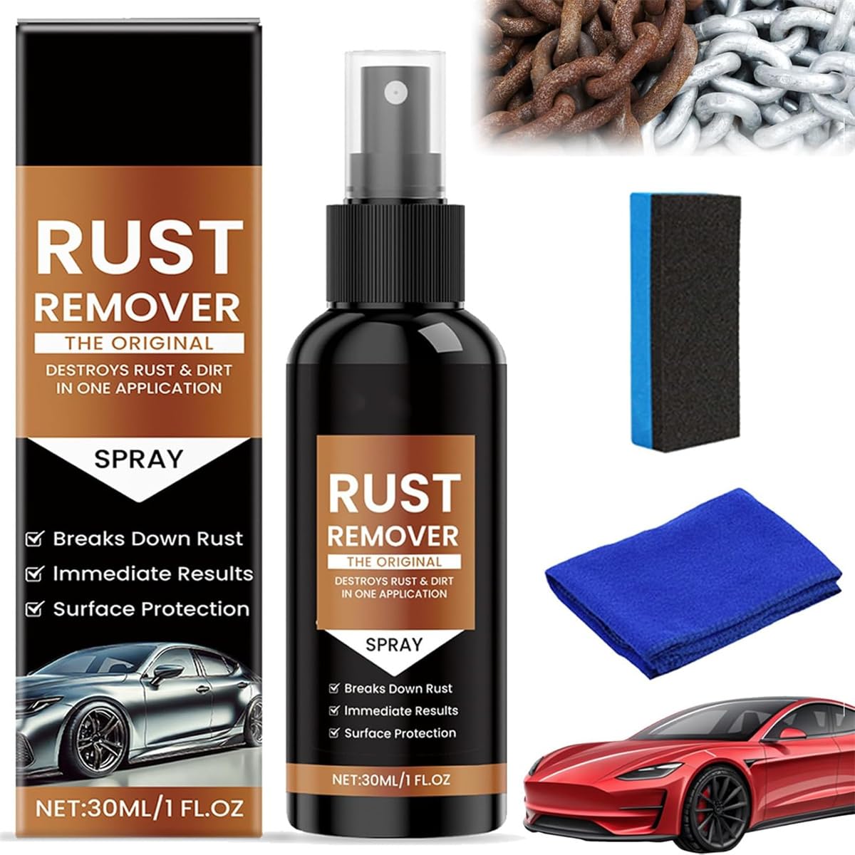 Rostentferner Spray, 2025 Upgrade Rostentferner für Metall, Auto Kratzer Entferner, Eisenfleckenreiniger für mehrere Oberflächen, für Heavy Duty Rostlöser für Metall, Werkzeuge, Autos, Ketten (1 Stück Rostentferner Spray, 2025 Upgrade Rostentferner für Metall, Auto Kratzer Entferner, Eisenfleckenreiniger für mehrere Oberflächen, für Heavy Duty Rostlöser für Metall, Werkzeuge, Autos, Ketten (1 Stück von Generisch