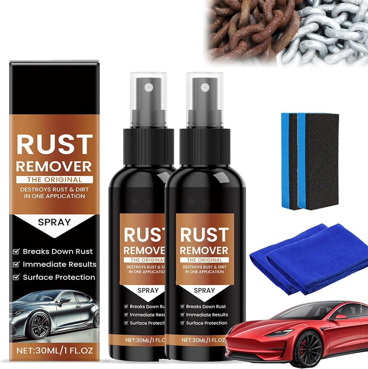 Rostentferner Spray, 2025 Upgrade Rostentferner für Metall, Auto Kratzer Entferner, Eisenfleckenreiniger für mehrere Oberflächen, für Heavy Duty Rostlöser für Metall, Werkzeuge, Autos, Ketten (2 Stück Rostentferner Spray, 2025 Upgrade Rostentferner für Metall, Auto Kratzer Entferner, Eisenfleckenreiniger für mehrere Oberflächen, für Heavy Duty Rostlöser für Metall, Werkzeuge, Autos, Ketten (2 Stück von Generisch