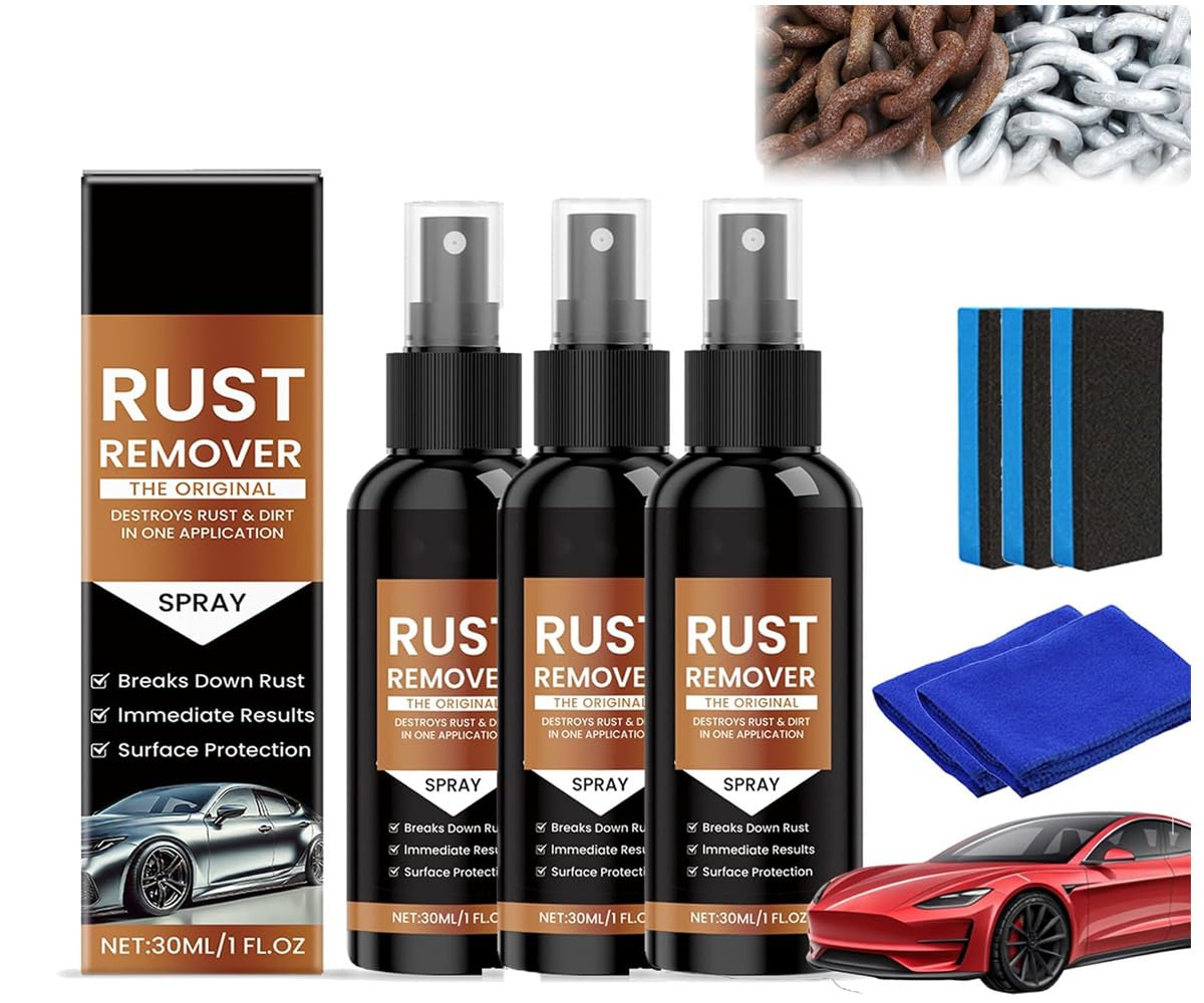 Rostentferner Spray, 2025 Upgrade Rostentferner für Metall, Auto Kratzer Entferner, Eisenfleckenreiniger für mehrere Oberflächen, für Heavy Duty Rostlöser für Metall, Werkzeuge, Autos, Ketten (3 Stück Rostentferner Spray, 2025 Upgrade Rostentferner für Metall, Auto Kratzer Entferner, Eisenfleckenreiniger für mehrere Oberflächen, für Heavy Duty Rostlöser für Metall, Werkzeuge, Autos, Ketten (3 Stück von Generisch
