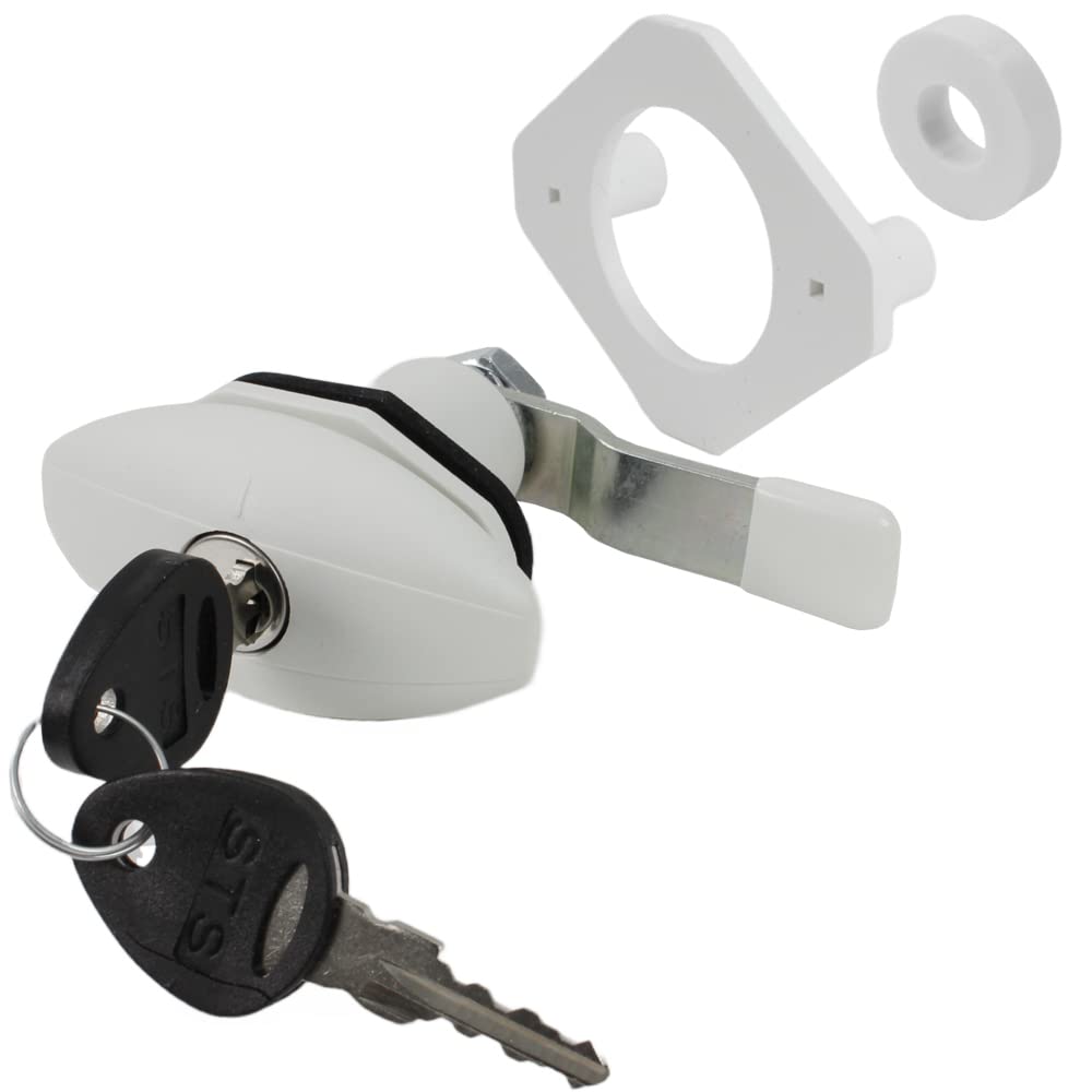 STS Push Lock Klappenschloss Ellipse klein in weiß RAL 9002 für z.B. Serviceklappe Wohnwagen Wohnmobil Caravan Boot STS Push Lock Klappenschloss Ellipse klein in weiß RAL 9002 für z.B. Serviceklappe Wohnwagen Wohnmobil Caravan Boot von Generisch