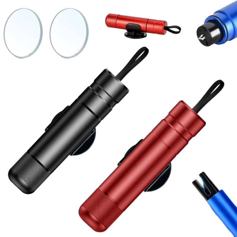 Safe Pro X Für Autoscheiben, Safepro X Notfallhammer, Safety First 24 Auto, 2 in 1 Gurtschneider Notfallhammer, Gurtschneider Und Glasbrecher Schlüsselanhänger, Auto Car Hammer (2 Pcs-C) von Generisch