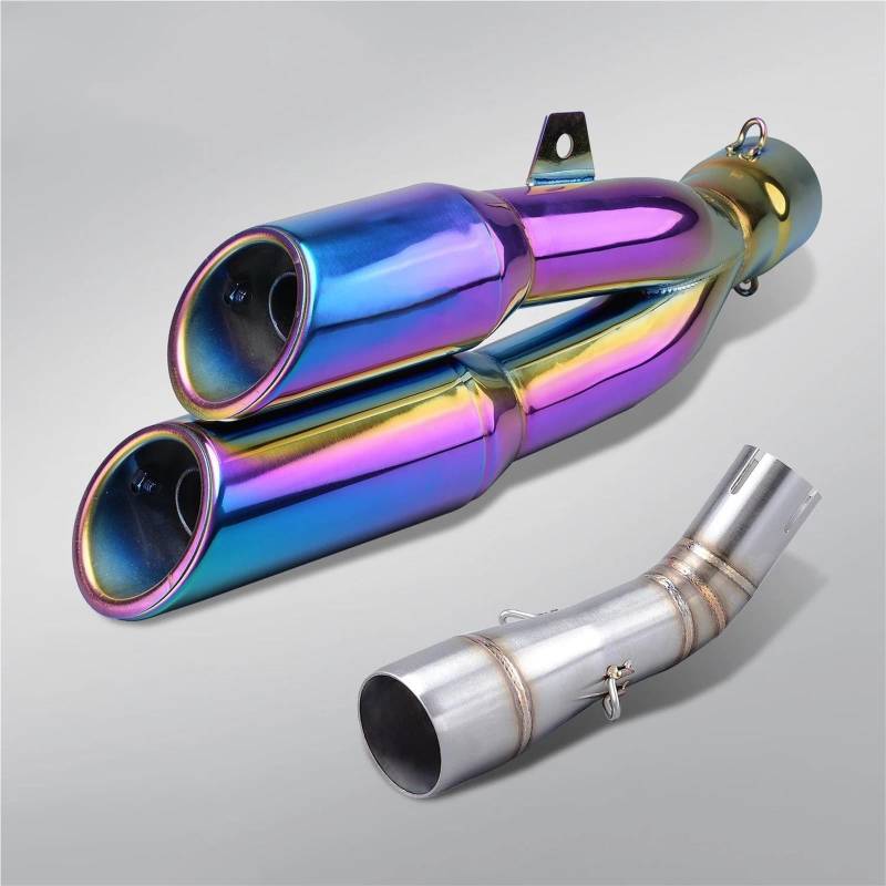 Schalldämpfereinsätze Motorrad Auspuff Schalldämpfer Mittleren Anschluss Rohr Mit Dual Auspuff Für Benelli Für Leoncino 250 502c TRK502C(Style 1) von Generisch