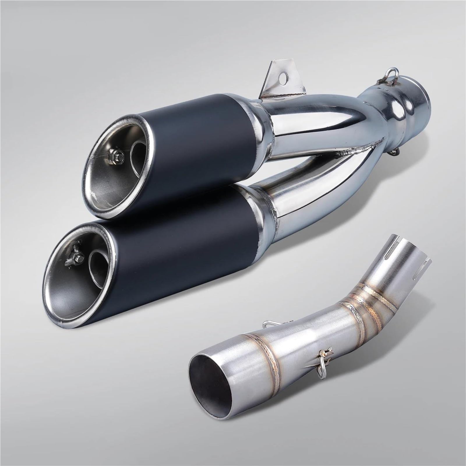 Schalldämpfereinsätze Motorrad Auspuff Schalldämpfer Mittleren Anschluss Rohr Mit Dual Auspuff Für Benelli Für Leoncino 250 502c TRK502C(Style 3) von Generisch