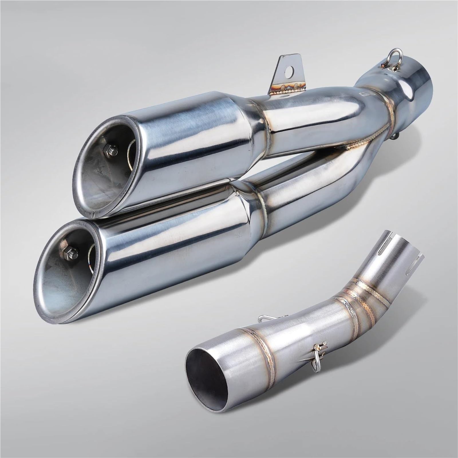 Schalldämpfereinsätze Motorrad Auspuff Schalldämpfer Mittleren Anschluss Rohr Mit Dual Auspuff Für Benelli Für Leoncino 250 502c TRK502C(Style 5) von Generisch