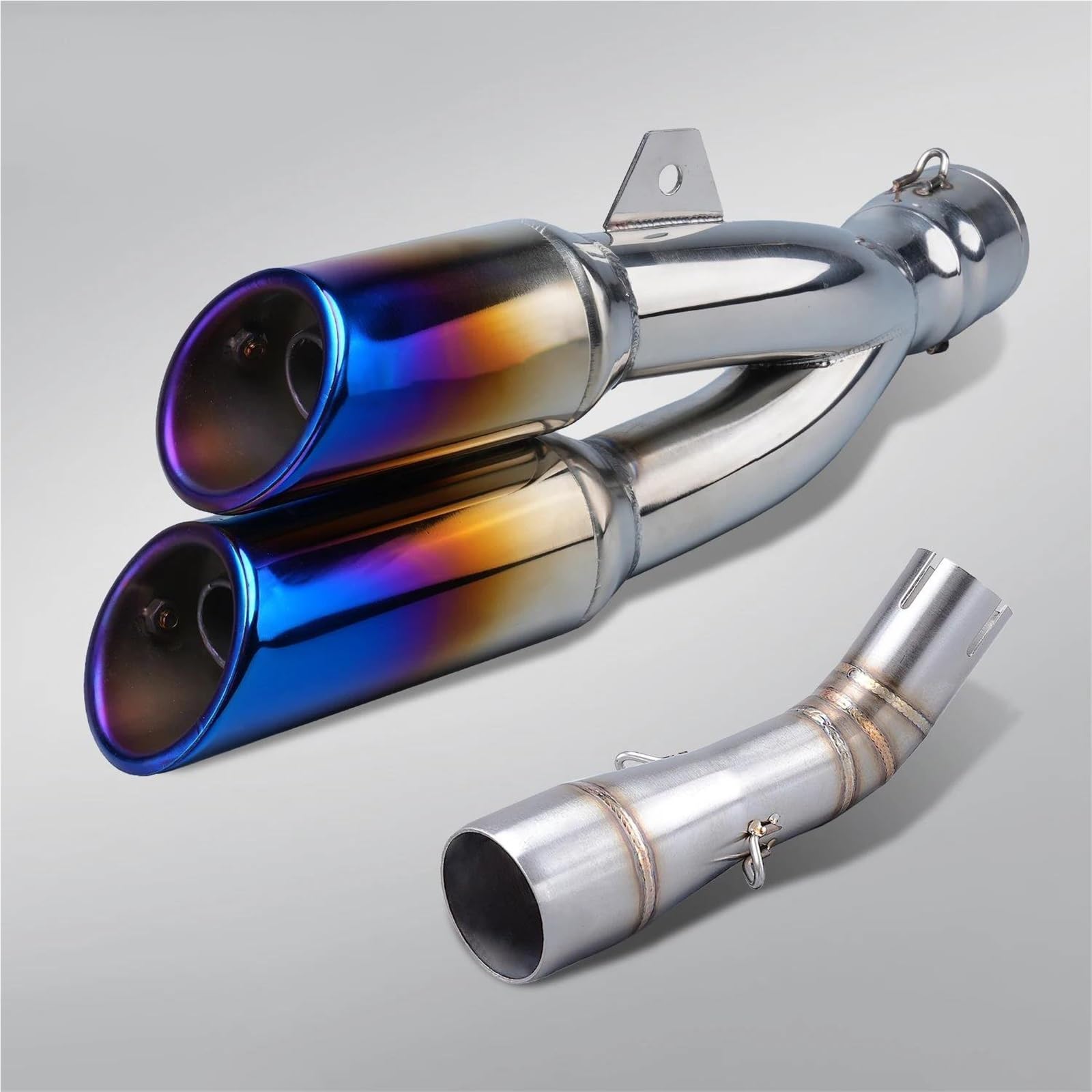 Schalldämpfereinsätze Motorrad Auspuff Schalldämpfer Mittleren Anschluss Rohr Mit Dual Auspuff Für Benelli Für Leoncino 250 502c TRK502C(Style 6) von Generisch