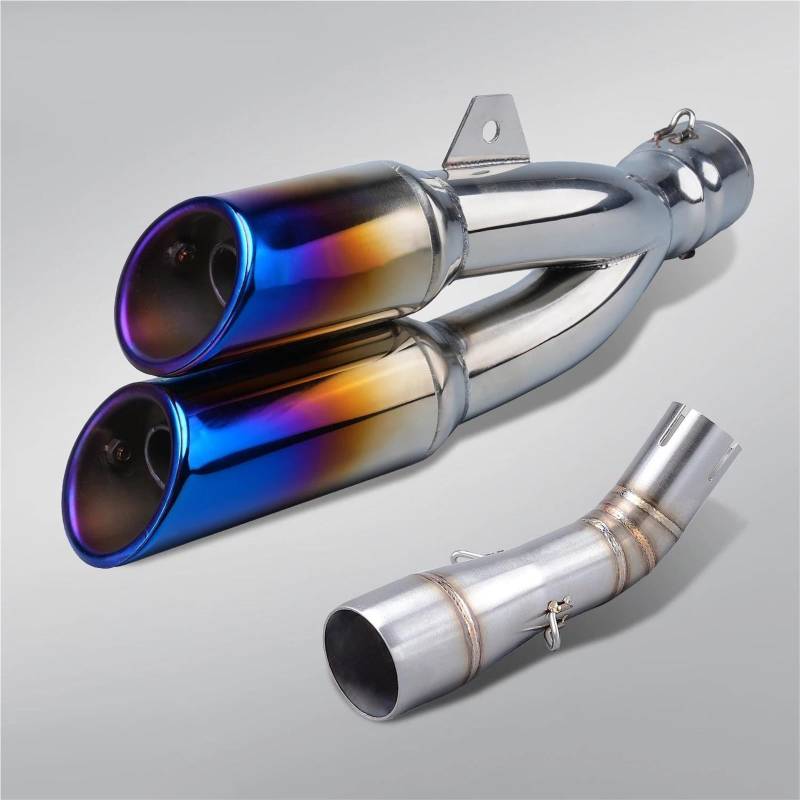 Schalldämpfereinsätze Motorrad Auspuff Schalldämpfer Mittleren Anschluss Rohr Mit Dual Auspuff Für Benelli Für Leoncino 250 502c TRK502C(Style 6) von Generisch