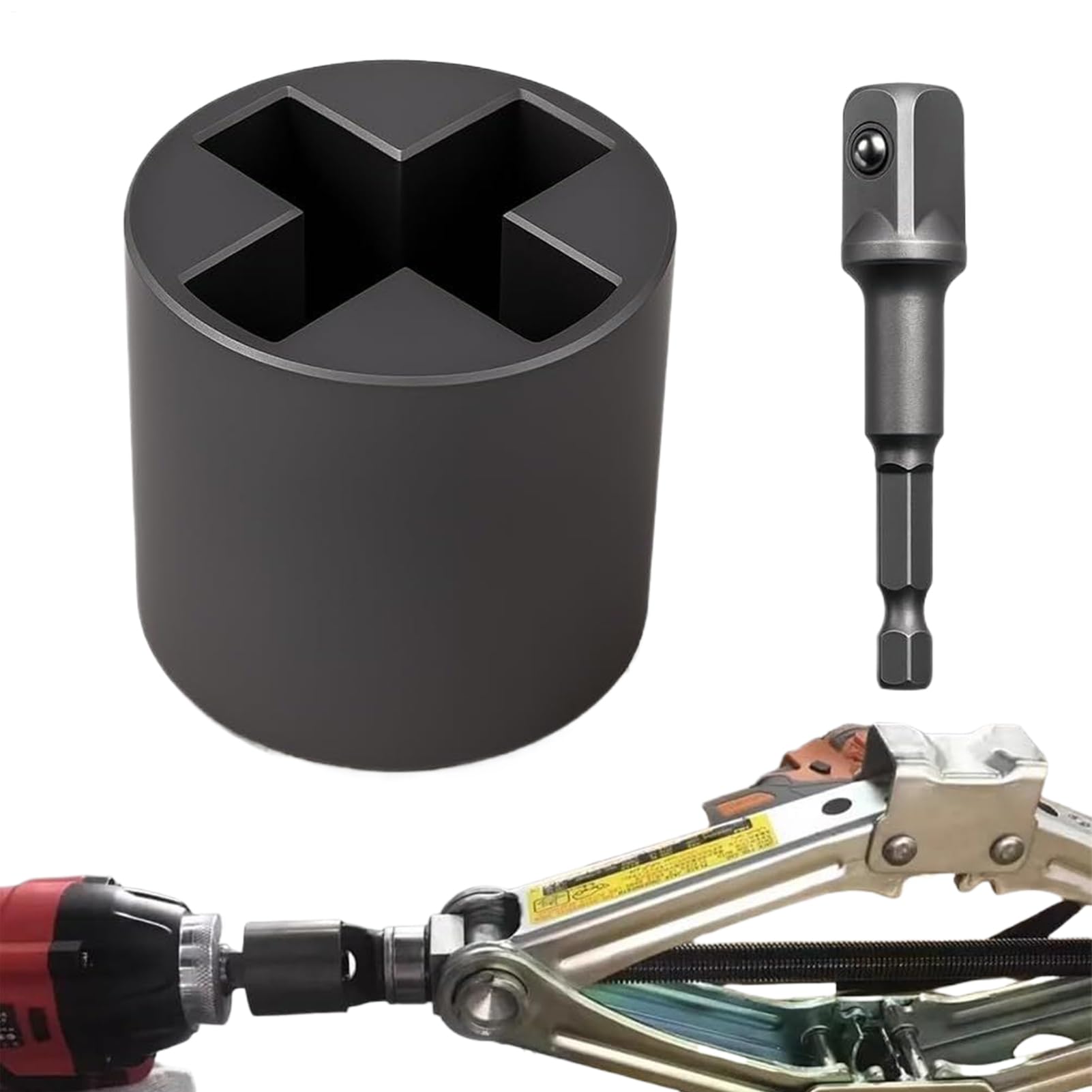Scherenwagenheber-Bohrer-Adapter, RV-Wagenheber-Steckdose, Bohrer-Adapter, einfach zu installierender Stabilisator für Boot, , LKW, Bett, Zuhause, Garage, lange Fahrt, Unfälle am Straßenrand Scherenwagenheber-Bohrer-Adapter, RV-Wagenheber-Steckdose, Bohrer-Adapter, einfach zu installierender Stabilisator für Boot, , LKW, Bett, Zuhause, Garage, lange Fahrt, Unfälle am Straßenrand von Generisch