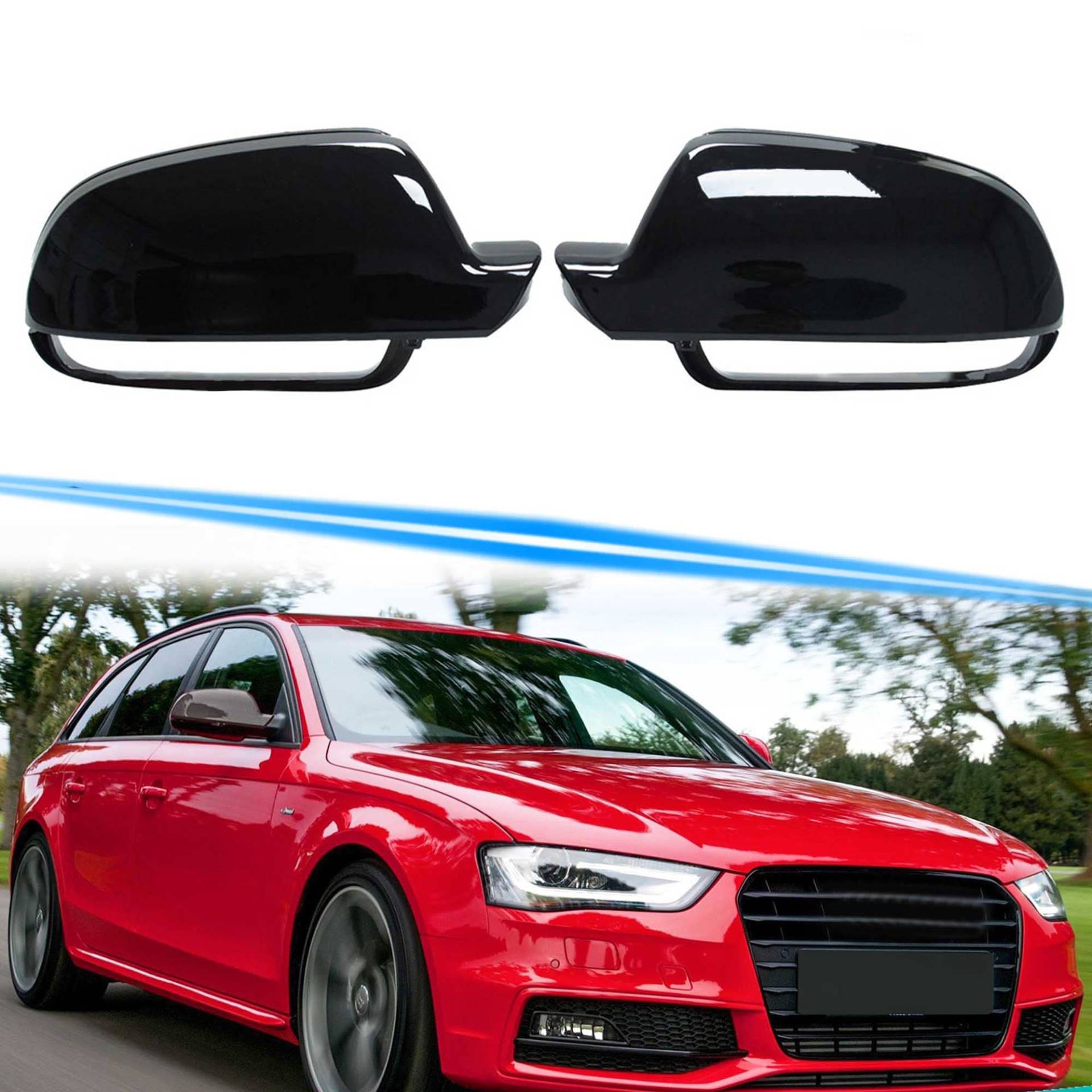 Schwarz Spiegelkappen Außenspiegel Abdeckkappen für Audi A5 8T S5 Coupé Cabrio Sportback mit SideAssist 2009-2015 Schwarz Spiegelkappen Außenspiegel Abdeckkappen für Audi A5 8T S5 Coupé Cabrio Sportback mit SideAssist 2009-2015 von Generisch