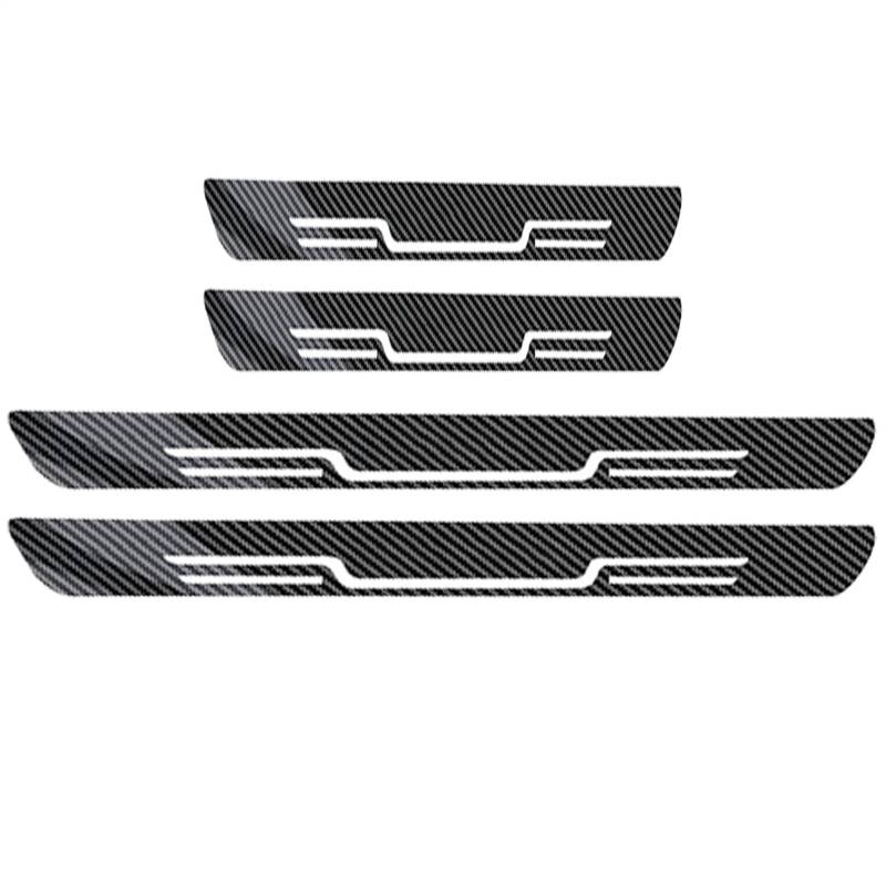 Schwellenschutz - Schweller-Schutzleiste - 4X Carbon Fiber Kratzschutzfolie Für Auto LKW Stufenschutz Und Fahrzeugdekoration von Generisch