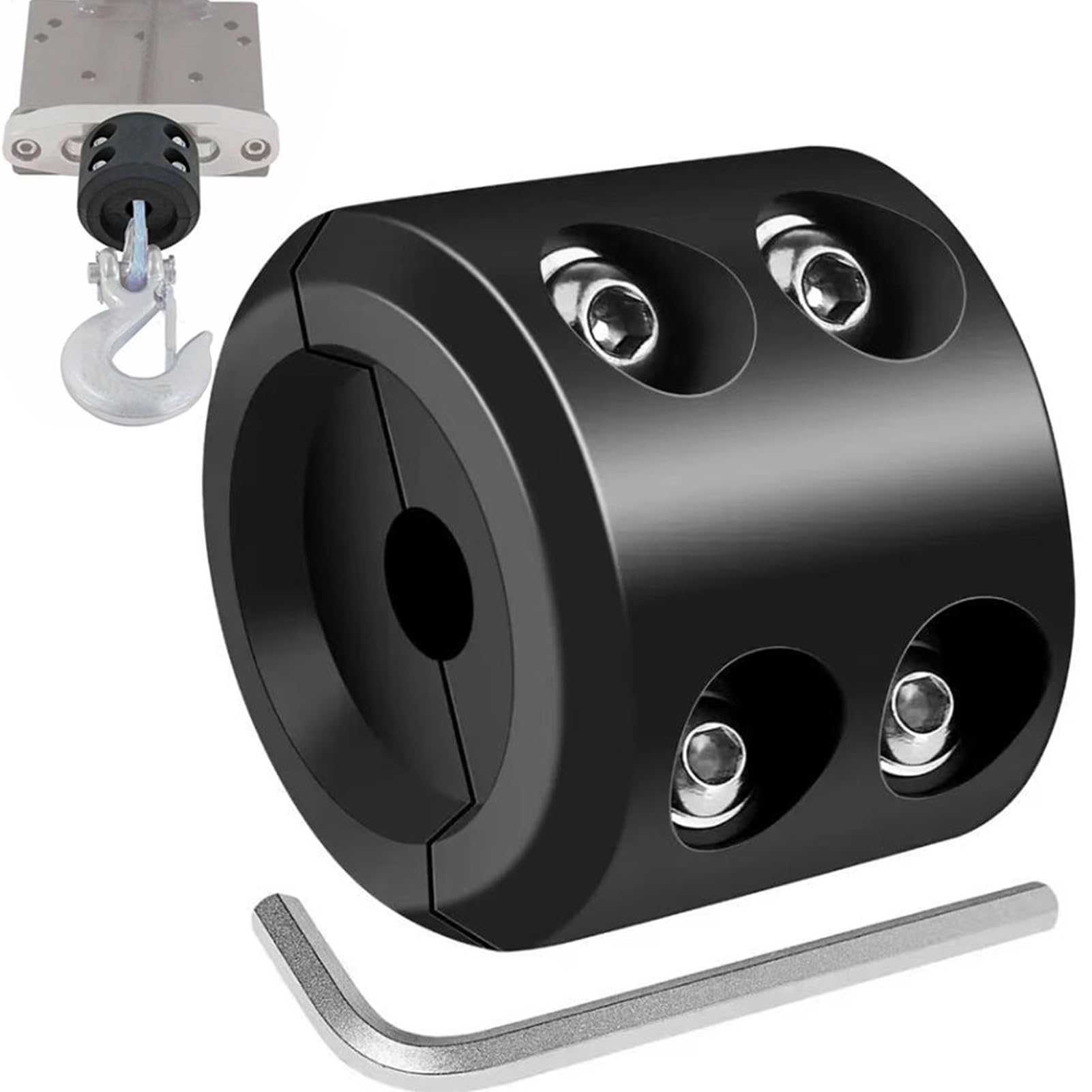 Seilwinden-Hakenstopper – Seilstopper, Synthetik-Windenhaken | Gummi-Seilpuffer mit Sechskantschlüssel, Zubehör für Autoumbauten, ATV, ORV, Trucks Seilwinden-Hakenstopper – Seilstopper, Synthetik-Windenhaken | Gummi-Seilpuffer mit Sechskantschlüssel, Zubehör für Autoumbauten, ATV, ORV, Trucks von Generisch