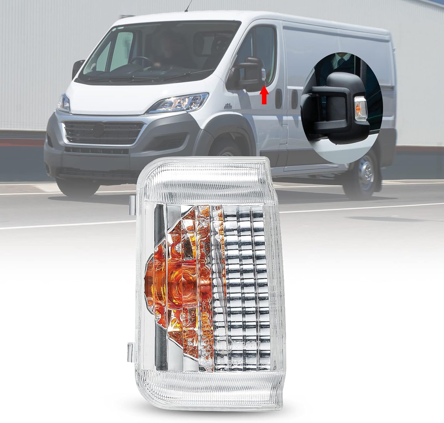 Seitenblinker Außenspiegel –Links Spiegel Blinker für Citroën Jumper, Fiat Ducato (250), Peugeot Boxer (ab 2006) – Klar, E-Prüfzeichen, Plug-and-Play – OEM: 71748255, 6325H3 von Generisch